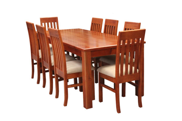 Comedor de madera 8 sillas mesa rectangular - Imagen 2