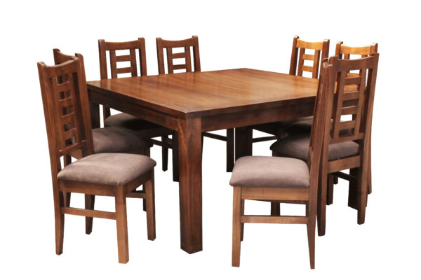 Comedor de madera 8 sillas mesa cuadrada - Imagen 2