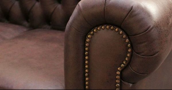 Sofá Chesterfield 3 cuerpos en Cuero Bonded Brown - Imagen 3