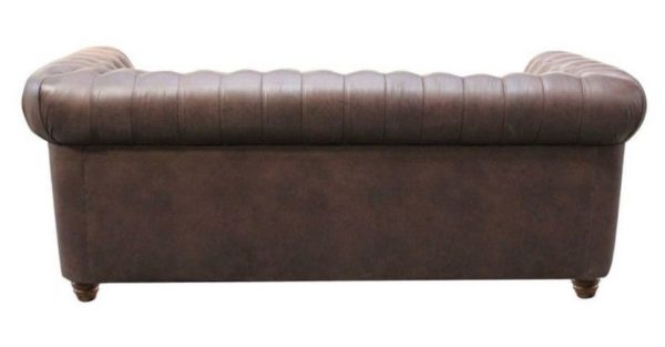Sofá Chesterfield 3 cuerpos en Cuero Bonded Brown - Imagen 4