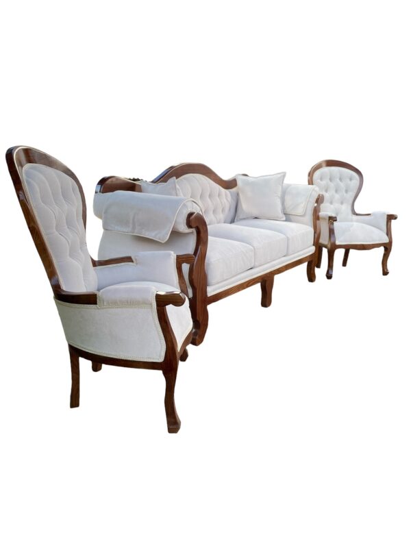 Living Normando con Presidenciales Tela Beige (Premium) - Imagen 2