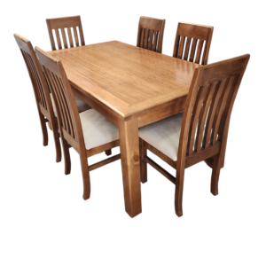 Comedor 6 sillas - Nogal- Tapiz Beige