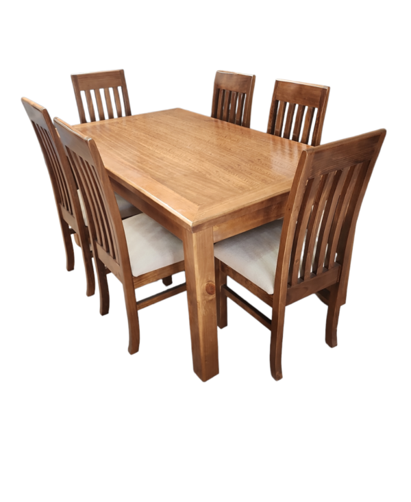 Comedor 6 sillas - Nogal- Tapiz Beige