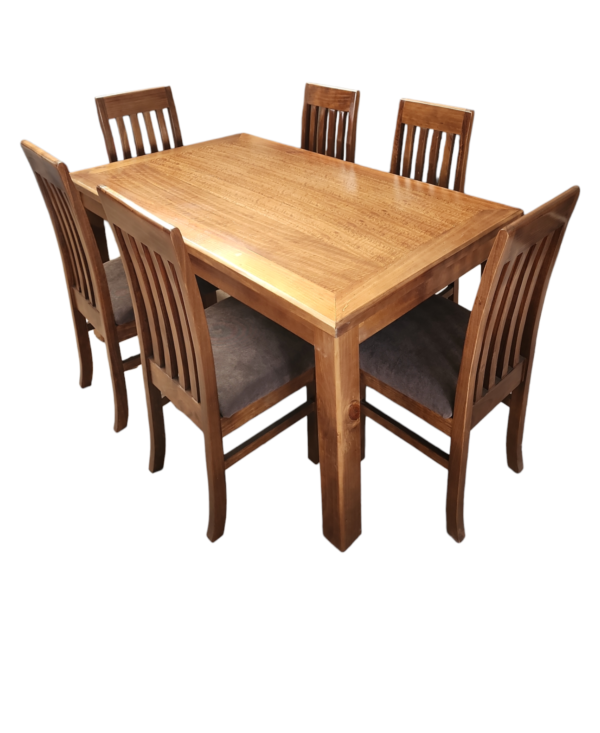 Comedor 6 sillas - Nogal- Tapiz Chocolate