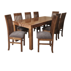 Comedor de madera 8 sillas nogal-chocolate