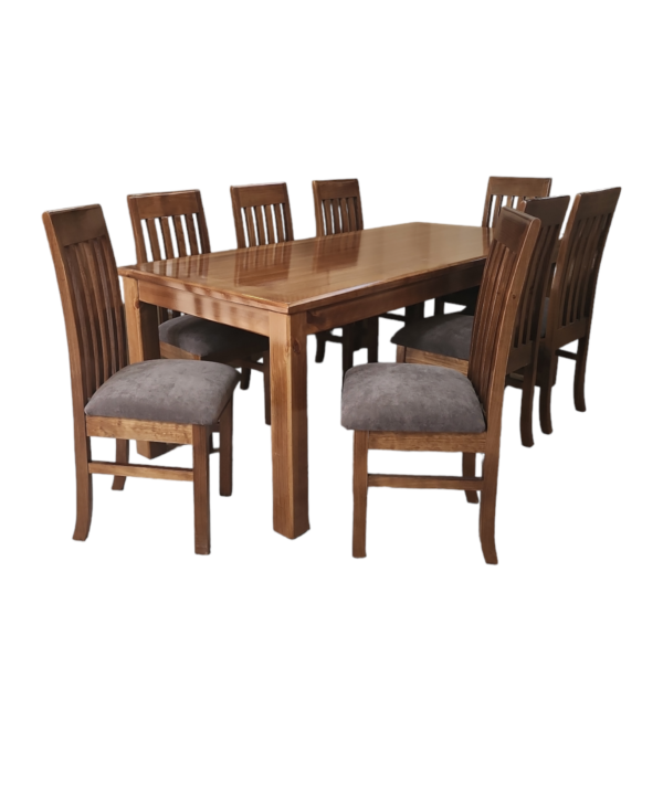 Comedor de madera 8 sillas nogal-chocolate