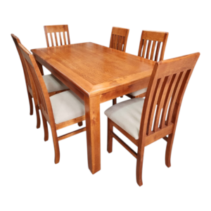 Juego de comedor 6 sillas italia cerezo-beige