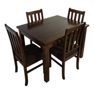 Juego de Comedor 4 Sillas Modelo Seúl Nogal