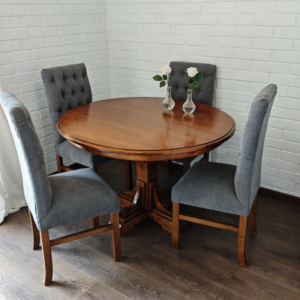 Juego de Comedor redondo 4 Sillas Tapizadas